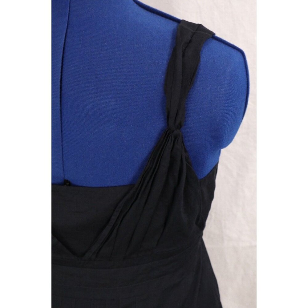 Ann Taylor Top Women 10 Black Cami Tank Pleated Boho Ruffle Tied Waist Y2K VTG - Picture 6 of 12